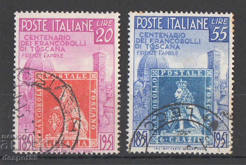 1951. Republic of Italy. 100 years of the first brands of Tuscany