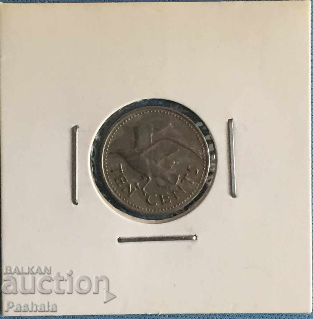 Барбадос 10 цент 1973 г.