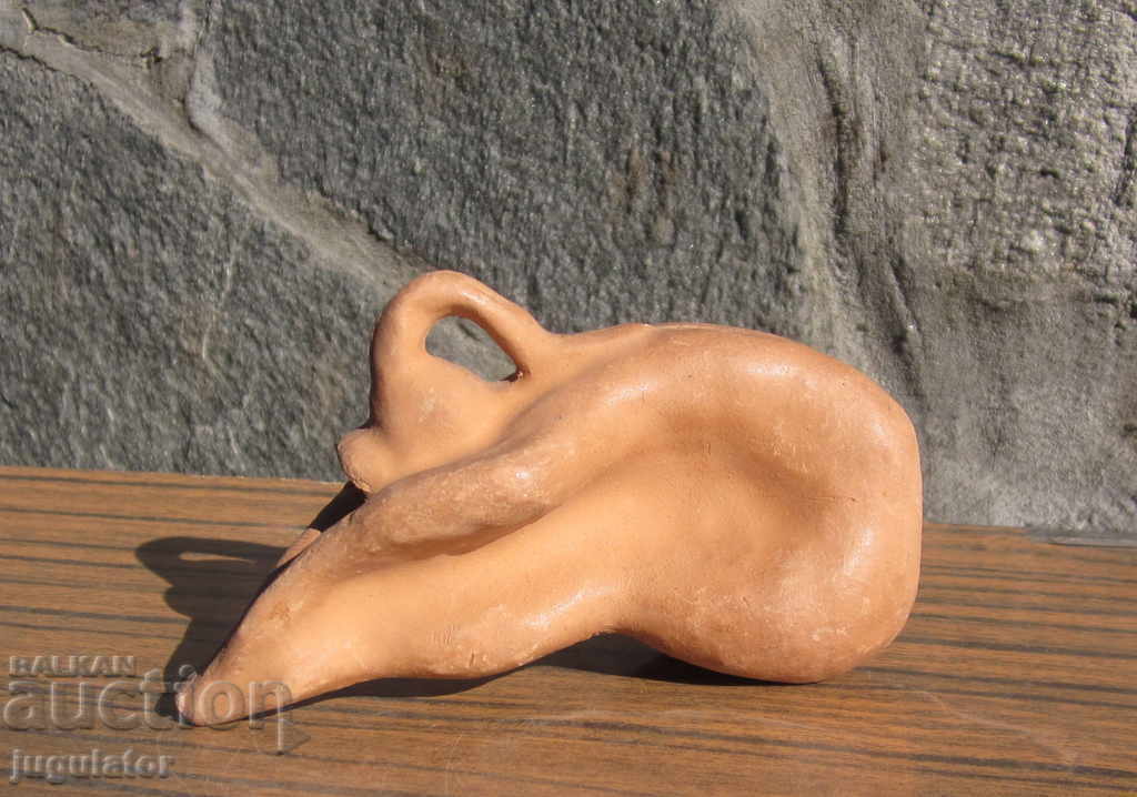 old ceramic whistle plastic figurine figure naked woman
