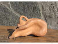 fluier ceramic vechi figurină din plastic femeie goală