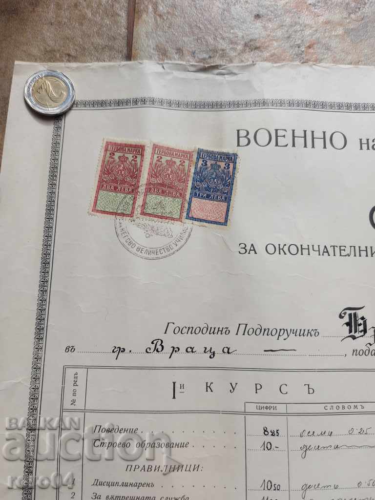 CERTIFICATE - University - SOFIA - 1927 - 5 CERTIFICATE - University - SOFIA - 1927 - 5
