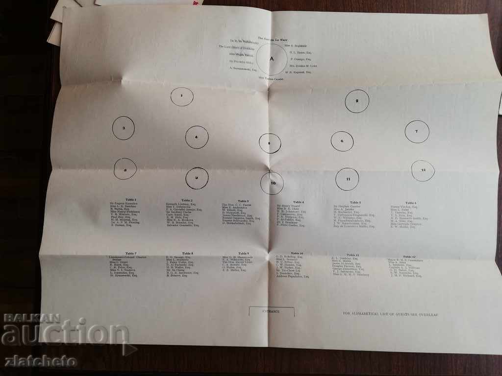 WW2 Rare! Invitation to D. Stoyanov for the Luncheon RRRR plan - 7 WW2 Rare! Invitation to D. Stoyanov for the Luncheon RRRR plan - 7