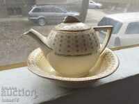 English porcelain teapot with bowl markings