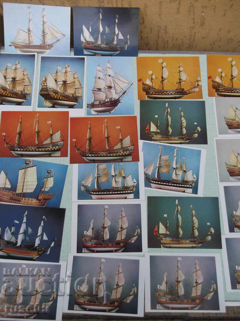 Auction Lot of 29 pcs. cards of sailing ships Auction Lot of 29 pcs. cards of sailing ships