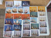 Lot de 29 buc. carduri ale navelor cu pânze