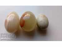Three alabaster eggs 520g