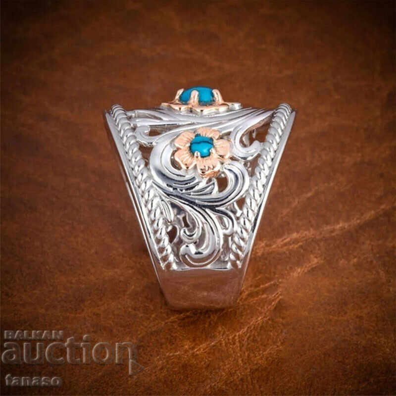 Ring with turquoise, ornaments with price 25.00 BGN | € 12.78