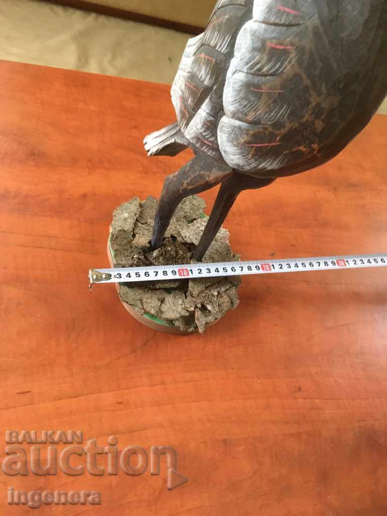 SCULPTURE FIGURE BIRD WOOD CARVING - 7