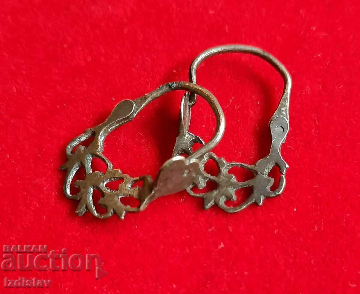 A pair of antique renaissance silver earrings