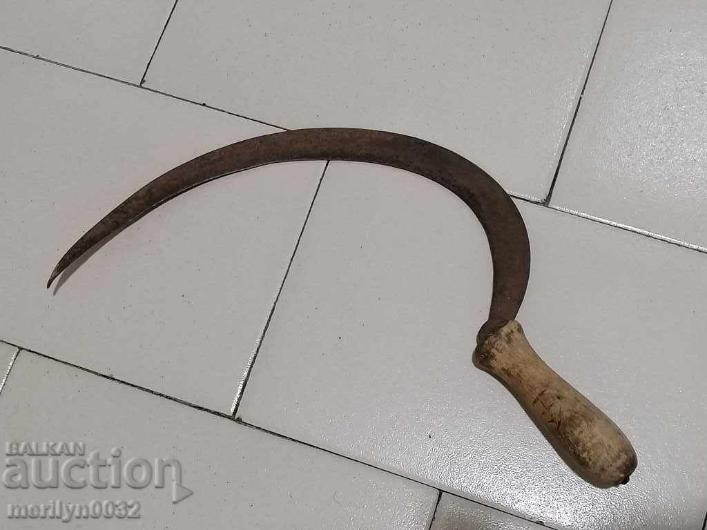 Old forged sickle farm wrought iron tool with price 32.00 BGN | € 16.36 Old forged sickle farm wrought iron tool with price 32.00 BGN | € 16.36