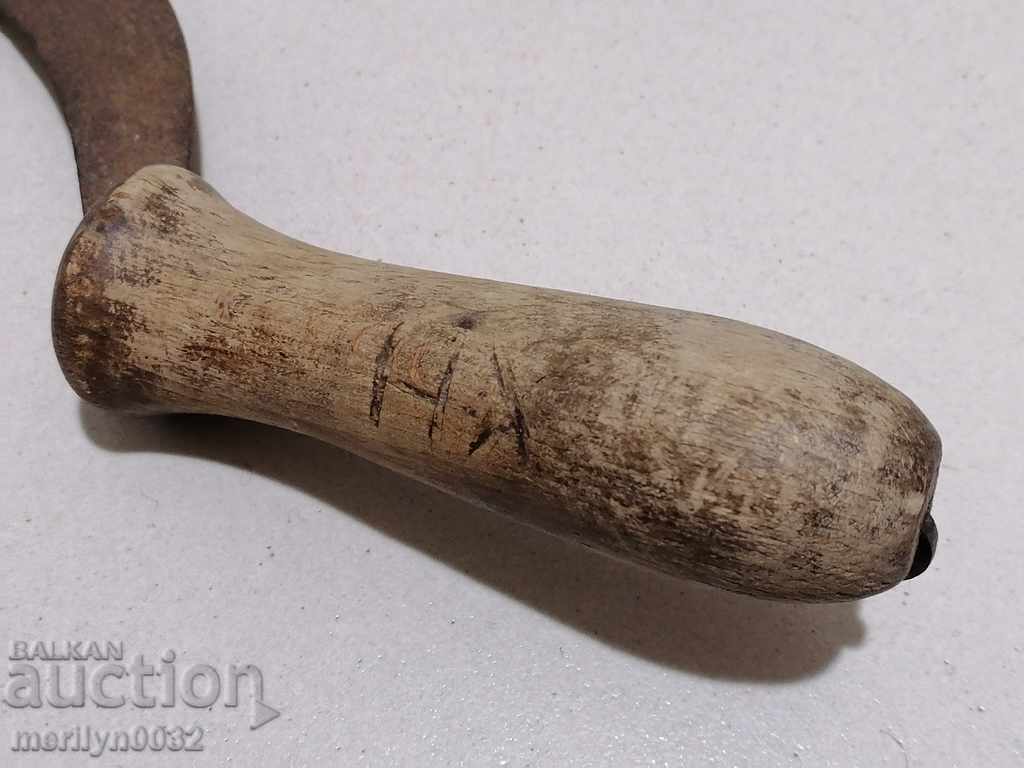 Auction Old forged sickle farm wrought iron tool Auction Old forged sickle farm wrought iron tool