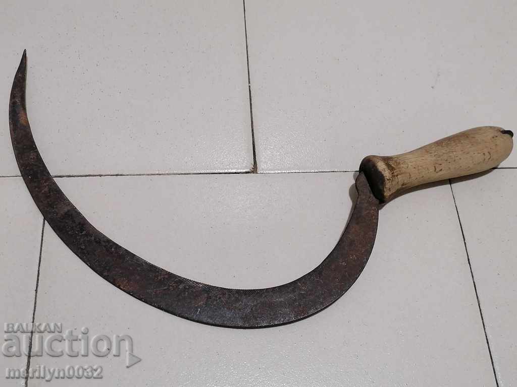 Old forged sickle farm wrought iron tool - 6 Old forged sickle farm wrought iron tool - 6
