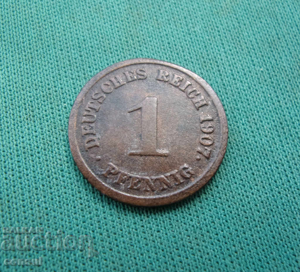 Γερμανία - Ράιχ - 1 Pfennig 1907 G Rare