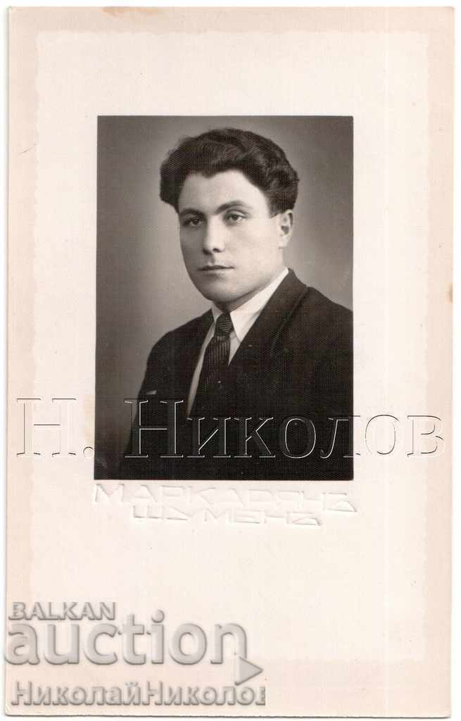 1935 СТАРА СНИМКА ФОТО МАРКАРЯН ШУМЕН МЪЖ В СТУДИО В334