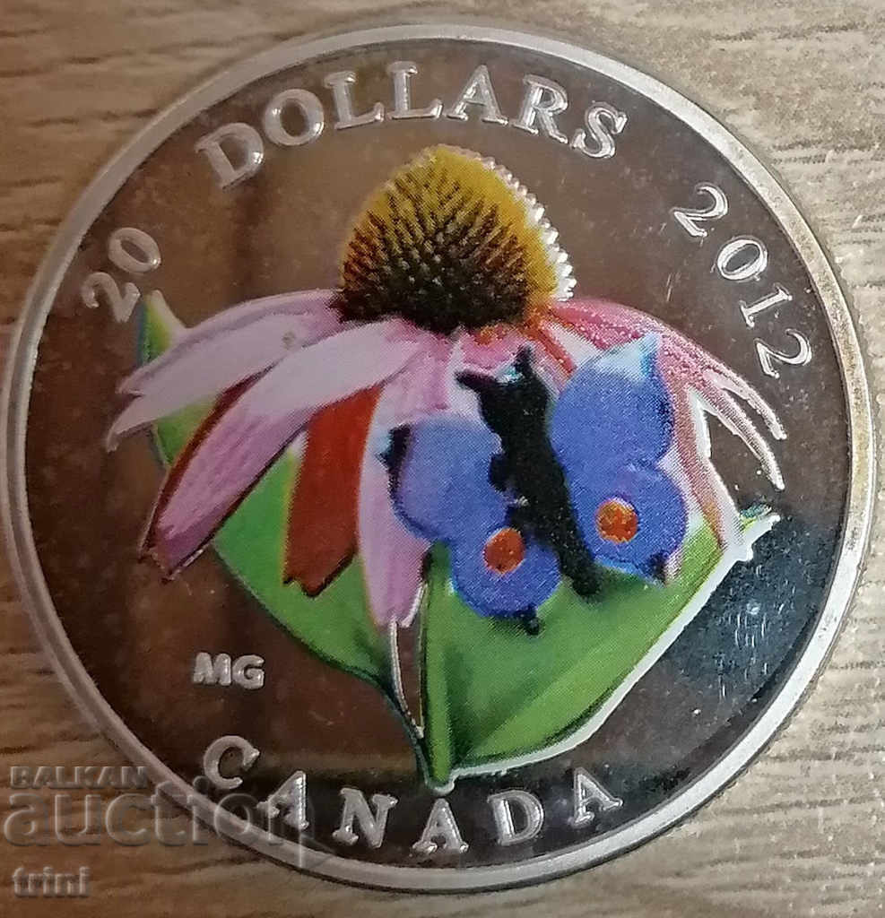 Canada 20 USD 2012 Wildlife REPLICA placata cu argint