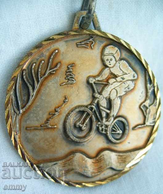 Medal sign cyclist, bicycle, bicycle - Belgium with price 6.00 BGN | € 3.07 Medal sign cyclist, bicycle, bicycle - Belgium with price 6.00 BGN | € 3.07