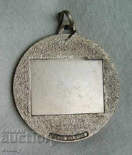 Auction Medal sign cyclist, bicycle, bicycle - Belgium Auction Medal sign cyclist, bicycle, bicycle - Belgium