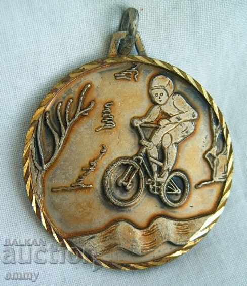 Semn medalie ciclist, bicicletă, bicicletă - Belgia
