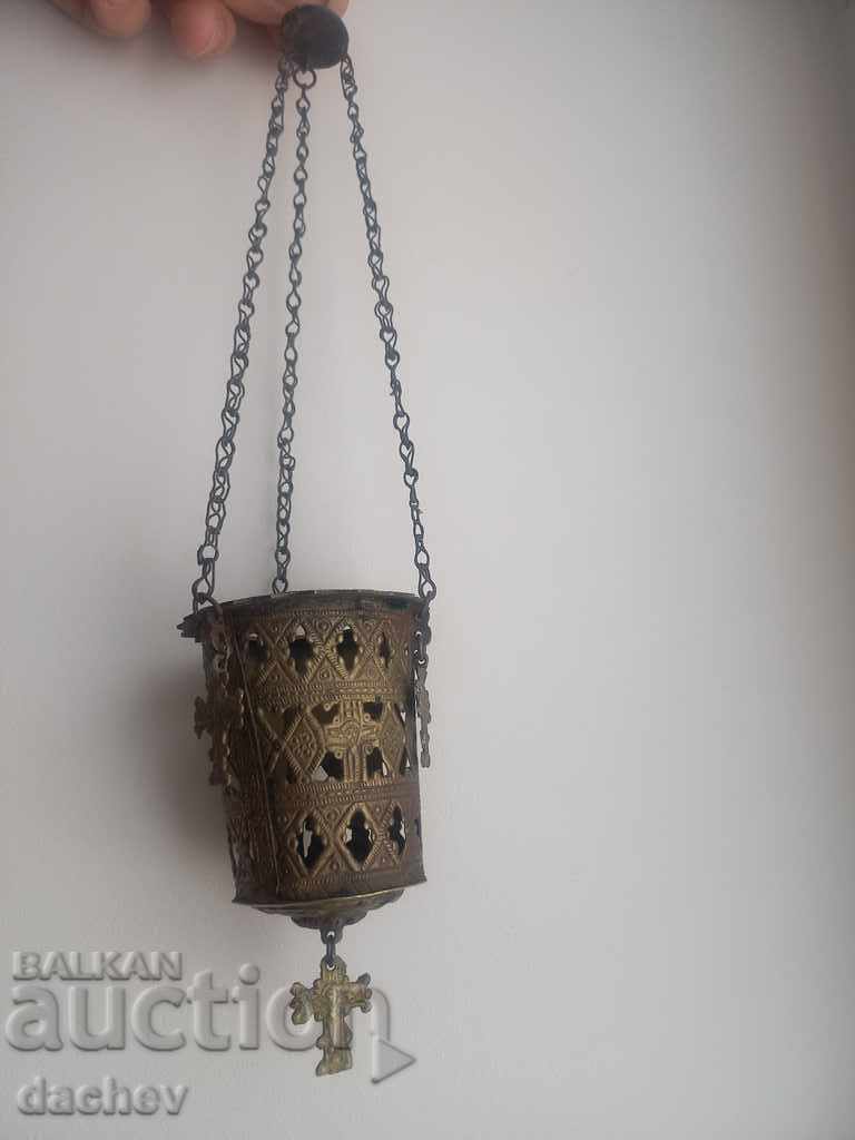 Старинно Възрожденско Домашно Българско КОВАНО Кандило 19Век с цена € 55.00 | 107.57 лв.