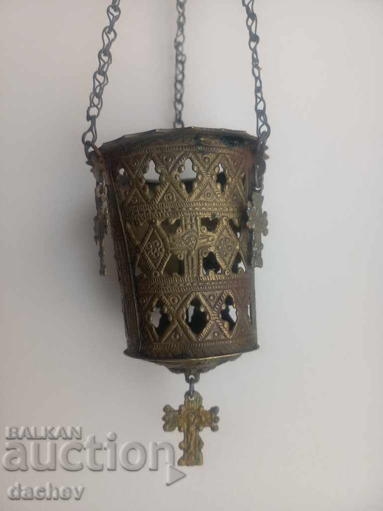 Аукцион Старинно Възрожденско Домашно Българско КОВАНО Кандило 19Век