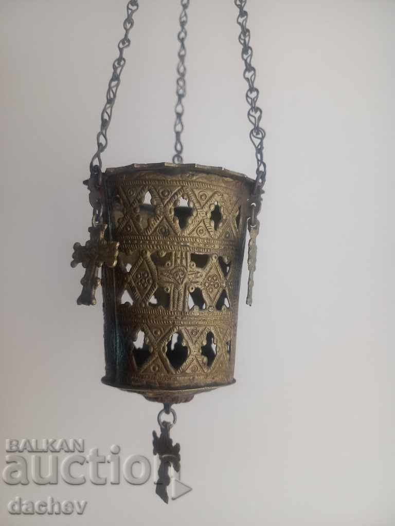 Доставка на Старинно Възрожденско Домашно Българско КОВАНО Кандило 19Век