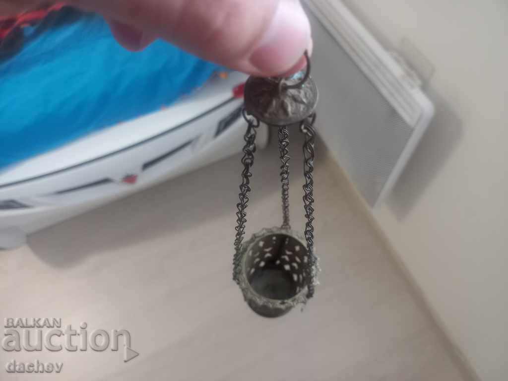 Старинно Възрожденско Домашно Българско КОВАНО Кандило 19Век - 6