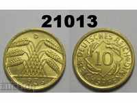 Germany 10 Reich Pfennig 1936 D