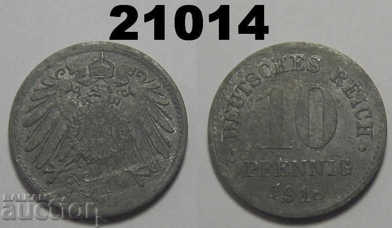 Germania 10 pfennig 1918 zinc