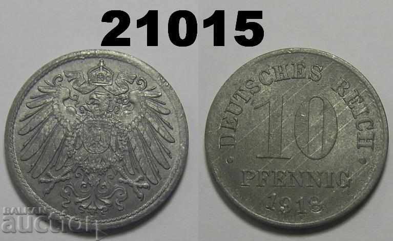 Germania 10 pfennig 1918 zinc