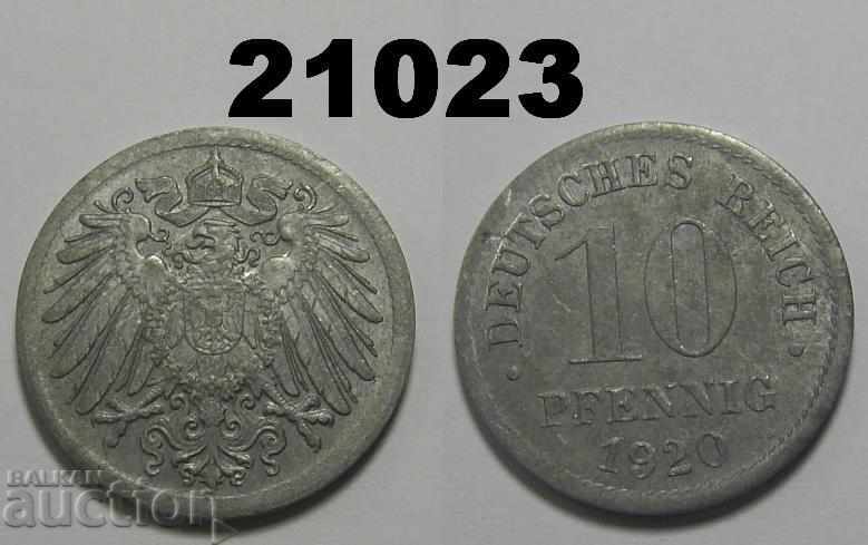 Germany 10 pfennigs 1920 zinc