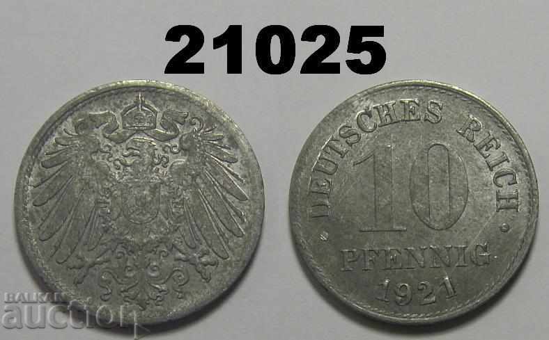 Germany 10 pfennigs 1921 zinc
