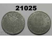 Germania 10 pfennigs 1921 zinc