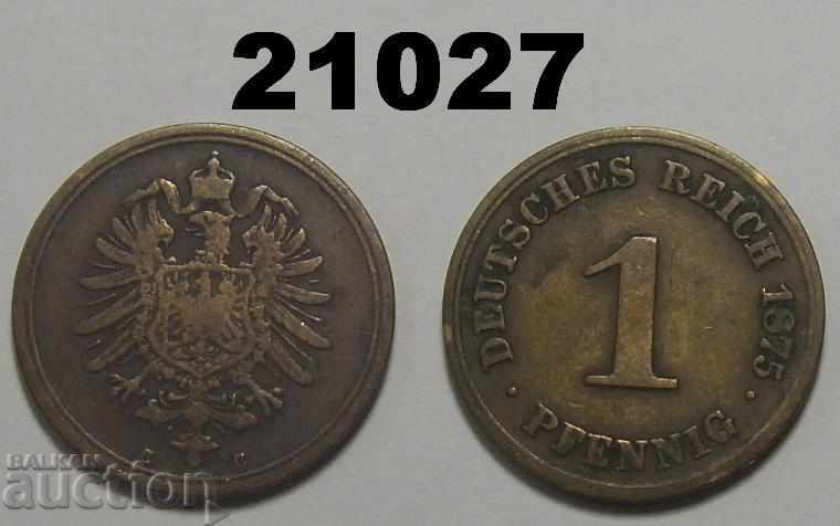 Германия 1 пфениг 1875 C