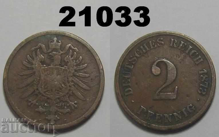 RR! Germany 2 pfennigs 1873 C