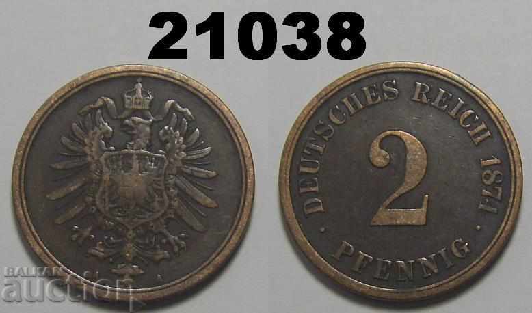 Германия 2 пфенига 1874 A