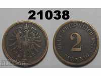 Германия 2 пфенига 1874 A