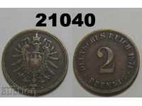 Germany 2 pfennigs 1874 B