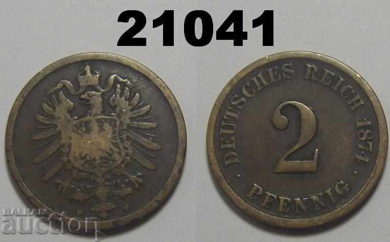 Germany 2 pfennigs 1874 F