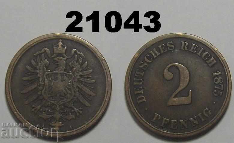 Германия 2 пфенига 1875 A