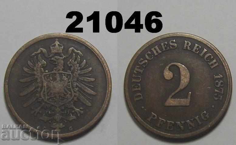Германия 2 пфенига 1875 C