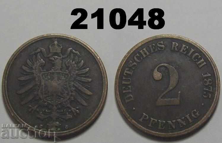 Германия 2 пфенига 1875 C