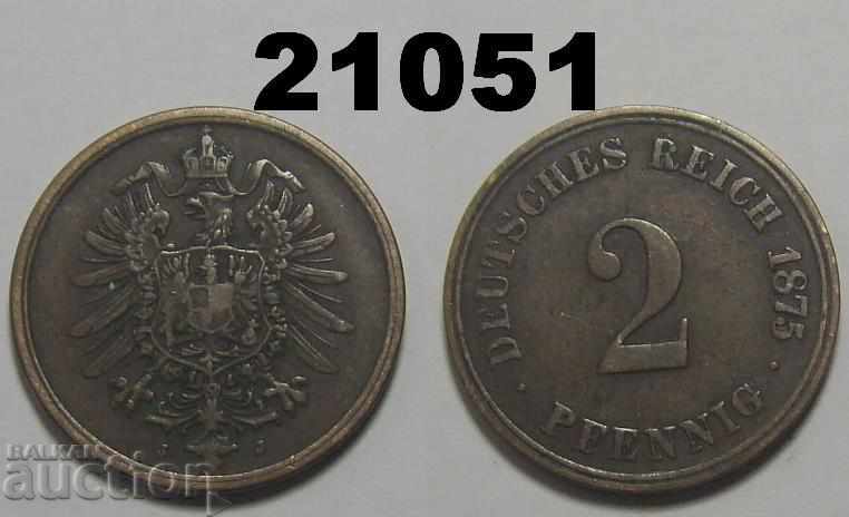 Germania 2 pfennigs 1875 J