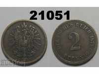 Germany 2 pfennigs 1875 J