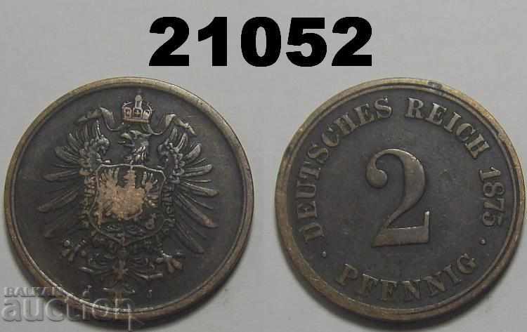 Germany 2 pfennigs 1875 J