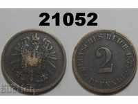 Германия 2 пфенига 1875 J