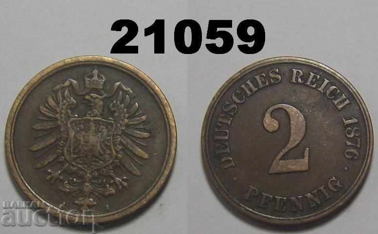 Германия 2 пфенига 1876 A