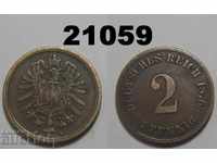 Германия 2 пфенига 1876 A