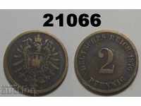 Германия 2 пфенига 1876 C