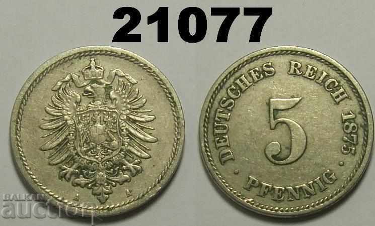 Германия 5 пфенига 1875 A