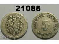 Германия 5 пфенига 1876 G